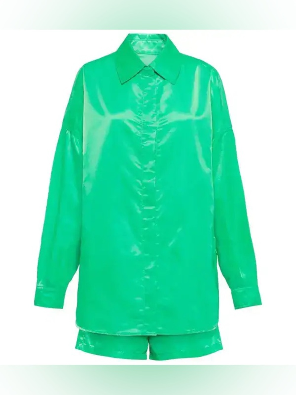 NWT The Frankie Shop Wmns Sz XS S Perla Shirt Jacket and Short Set Kelly Green